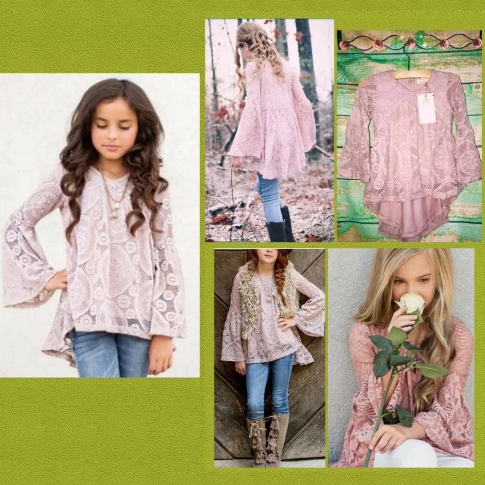 JOYFOLIE MIA JOY GIRLS SIZE 3 ELORY LACE BOHO TOP